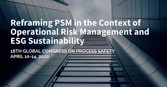 Reframing PSM in the Context of Operational Risk Management and ESG Sustainability, 18th GCPS 2022